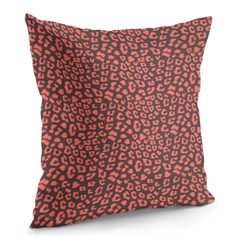 Image of Living Coral Leopard Pattern Pillow Cover