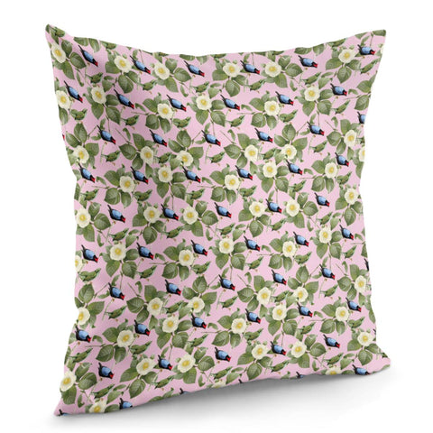 Image of White Camellia And Birds 3 Pillow Cover