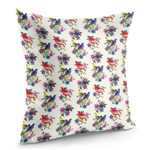 Image of Flowers And Birds Pillow Cover