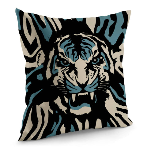 Image of Tiger And Animal Textures And Animals Pillow Cover