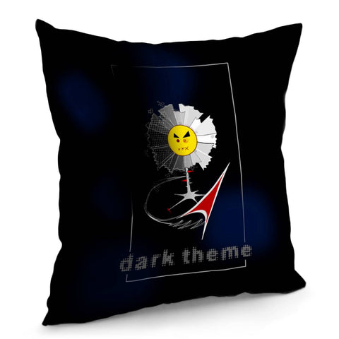 Image of Dark Theme. Flowers Pillow Cover