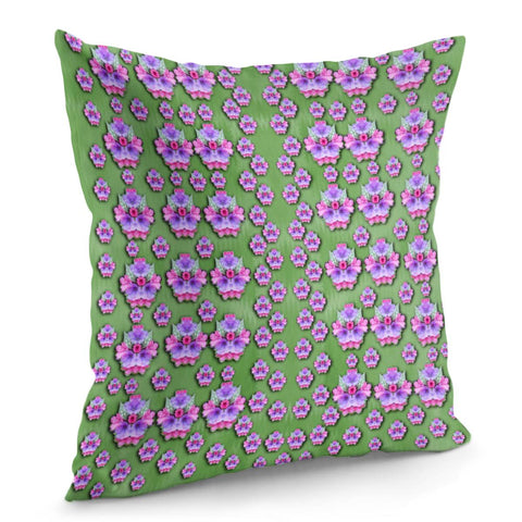 Image of Fantasy Flowers Dancing In The Green Spring Pillow Cover