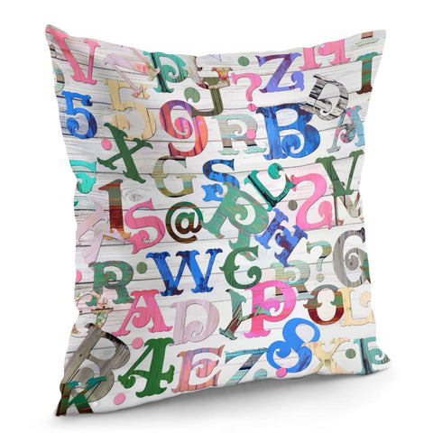 Image of Vintage Alphabet  2 Pillow Cover