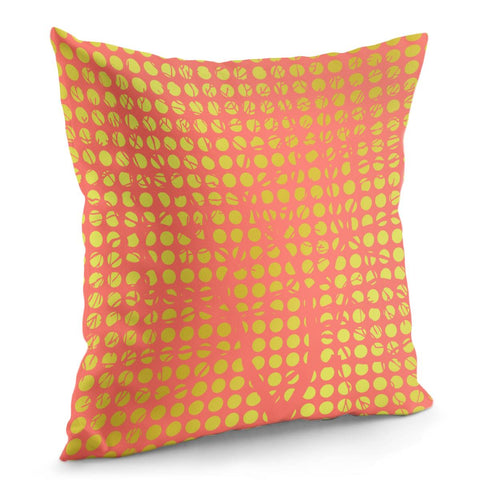 Image of Gold Orange Tree Dots Pillow Cover