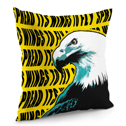 Image of Eagle And Text And Markings Pillow Cover