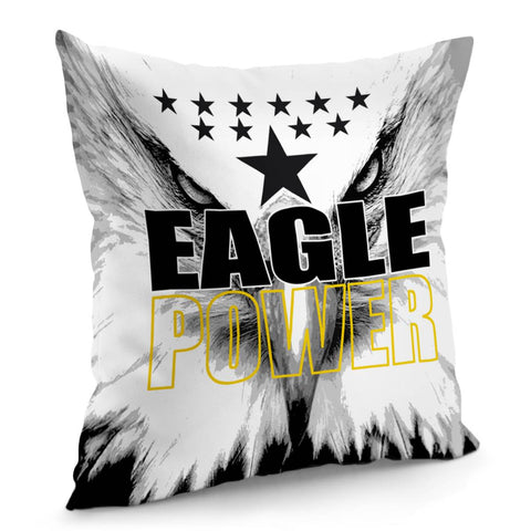 Image of Eagle And Text With Wings And Stars Pillow Cover