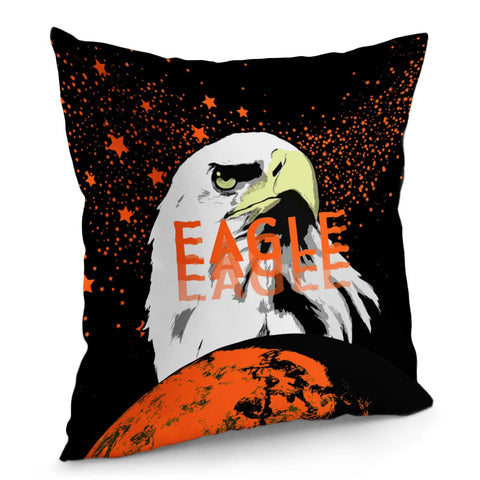 Image of Eagle And Stars And Fonts And Clouds And Moon Pillow Cover