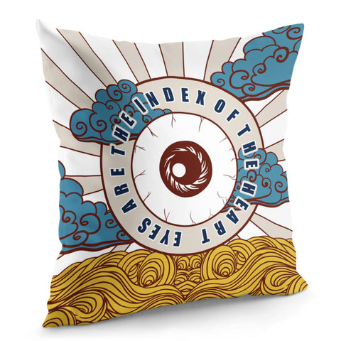 Image of Eyes And Clouds And Fonts And Sea And Light Pillow Cover