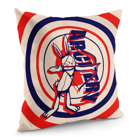 Image of Rabbit And Sport And Archery And Font And Target Pillow Cover