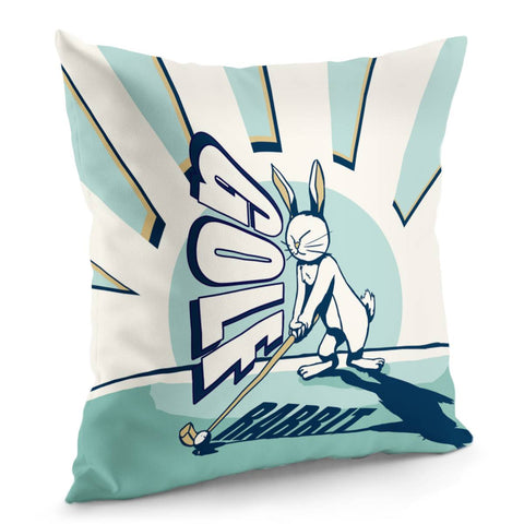 Image of Bunny And Sport And Golf And Font And Light Pillow Cover