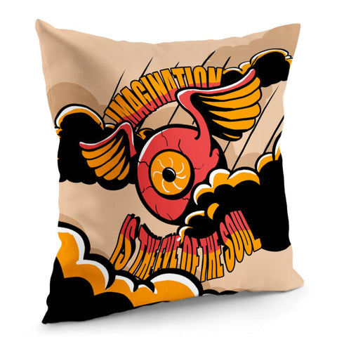 Image of Eyes And Clouds And Wings And Flying Pillow Cover