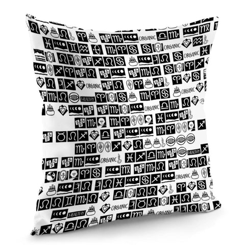 Image of Mysterious Set Of Characters Pillow Cover