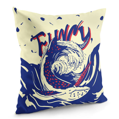 Image of Narwhal And Font And Ocean Pillow Cover