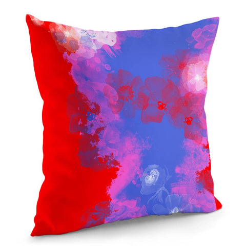 Image of Scarlet On Blue Pillow Cover