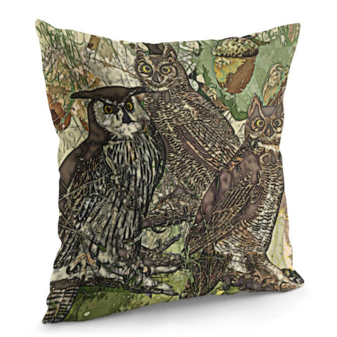 Image of My Owls In Batik Style Pillow Cover