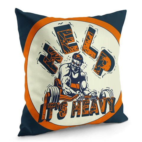 Image of Weightlifting And Muscular Man And Barbell And Font And Ring Pillow Cover