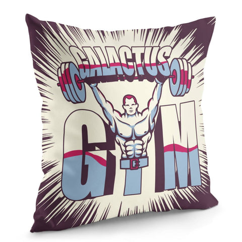 Image of Weightlifting And Characters And Light And Fonts Pillow Cover