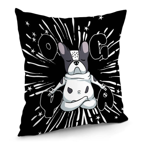 Image of Bulldog And Light And Stars And Font Pillow Cover