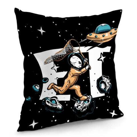 Image of Aliens And Meteorites And Ufos And Insect Nets And Stars Pillow Cover