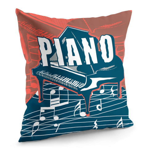 Image of Piano And Geometry And Fonts And Notes Pillow Cover