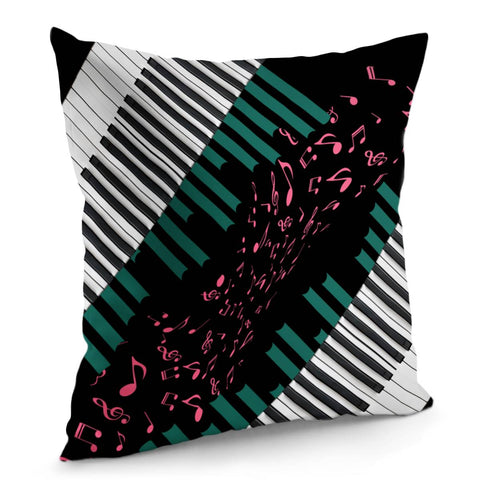 Image of Piano And Geometry And Musical Notes Pillow Cover