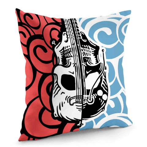 Image of Guitar And Cymbals And Fonts And Patterns Pillow Cover