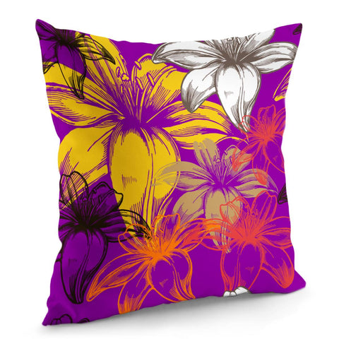 Image of Fancy Tropical Floral Pattern Pillow Cover