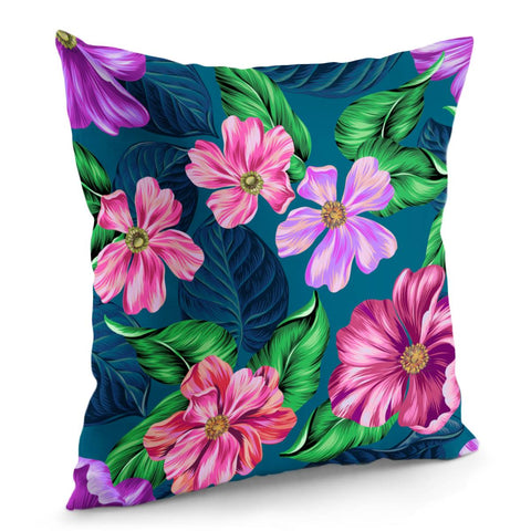 Image of Fancy Tropical Floral Pattern Pillow Cover