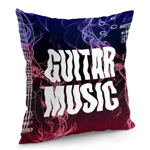 Image of Guitar And Flames And Punk And Font Pillow Cover