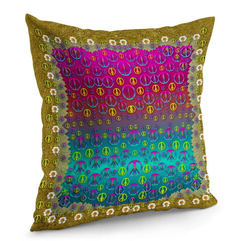 Image of Signs Of Peace  In A Amazing Floral Gold Landscape Pillow Cover