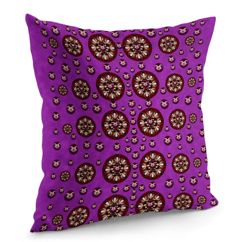 Image of Hearts Of Metal And Flower Wreaths In Love Pillow Cover