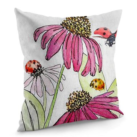 Image of Watercolor Ladybug Pillow Cover