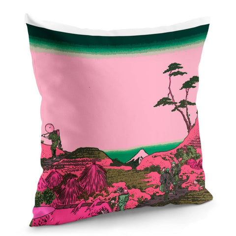 Image of Pink Hokusai Pillow Cover