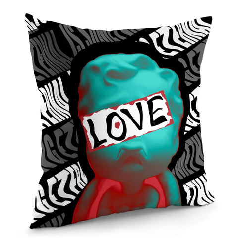 Image of Cupid And Love And Font And Geometry Pillow Cover