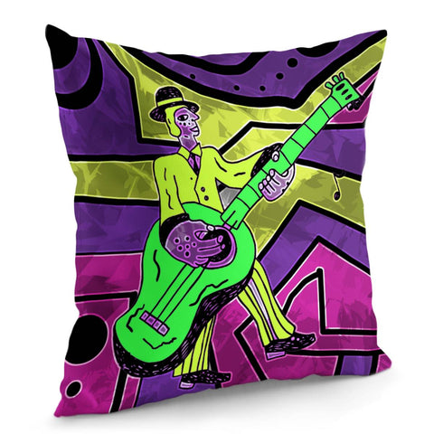 Image of Abstract Painting And Cello And Color And Geometry Pillow Cover