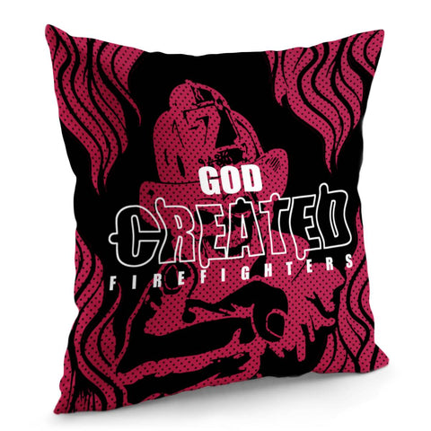 Image of Fireman And Font And Cymbals And Flames And Polka Dots Pillow Cover