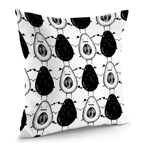 Image of Avocado And Font With Graffiti And Spots Pillow Cover