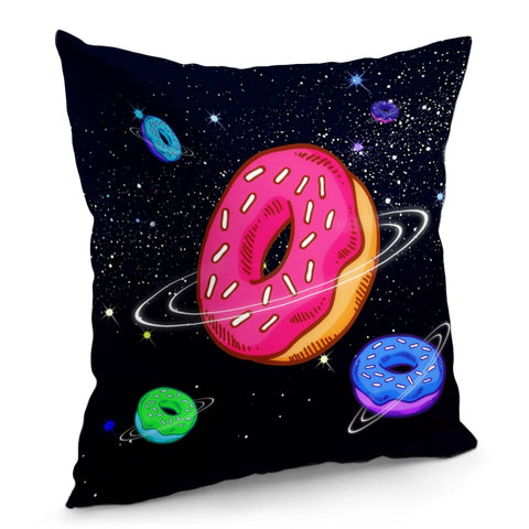 Image of Donuts And Planet And Starry Sky And Sweets And Light Pillow Cover