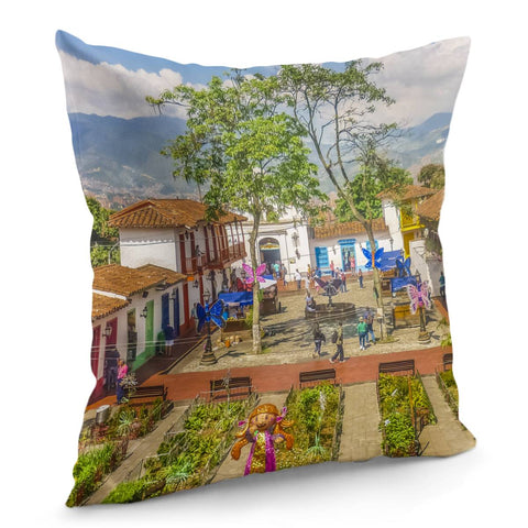 Image of Pueblito Paisa, Medellin - Colombia Pillow Cover