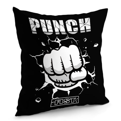 Image of Hand And Cracks And Fonts And Geometry Pillow Cover