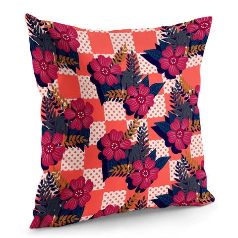 Image of Chess And Flowers And Leaves And Shadows And Waves Pillow Cover