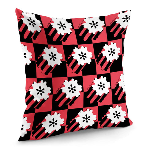 Image of Chess And Flowers And Leaves And Silhouettes Pillow Cover