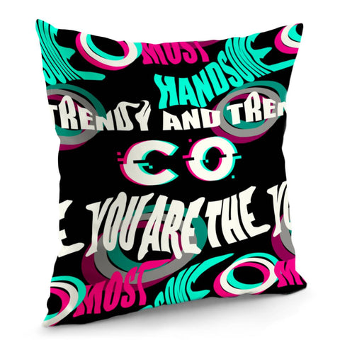 Image of Font And Geometry And Graffiti Pillow Cover