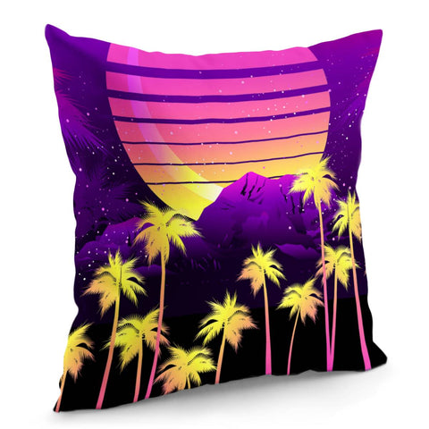 Image of Tropical Island With Coconut Trees Pillow Cover