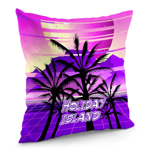 Image of Tropical Island With Coconut Trees Pillow Cover