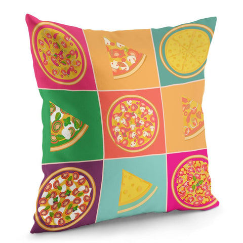Image of Creative Pizza Illustration Pillow Cover