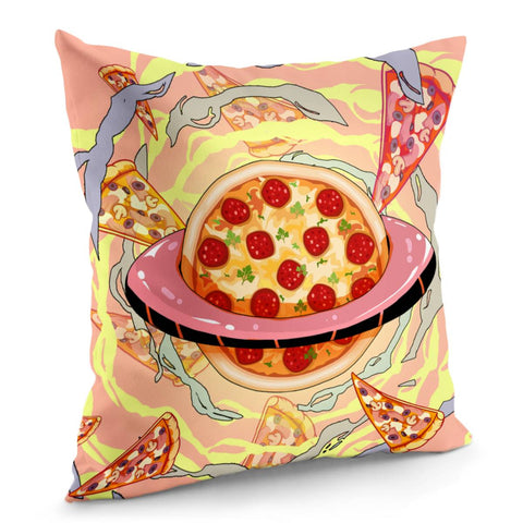 Image of Pizza And Cloud And Light And Vegetables And Meat Pillow Cover