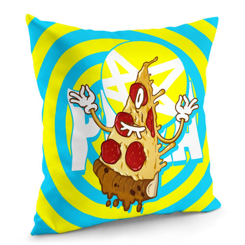 Image of Pizza And Swirls And Light And Eyes And Monsters Pillow Cover