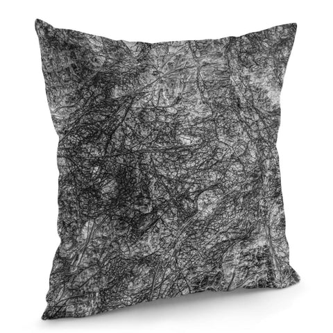 Image of Black And White Organic Texture Print Pillow Cover