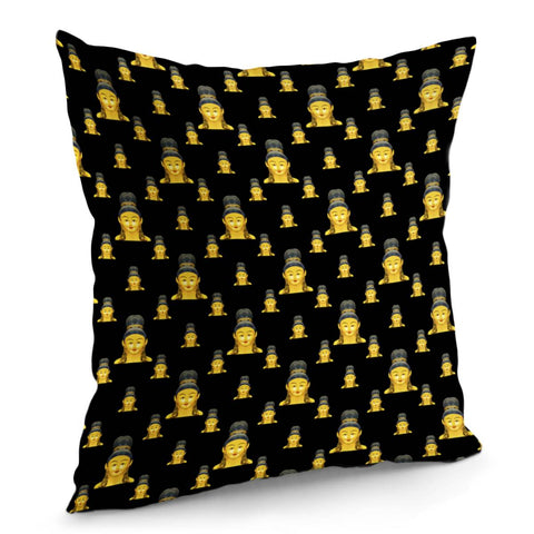 Image of Buddhist Motif Print Pattern Pillow Cover